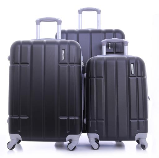 Parajohn PJTR3071 ABS Hard Trolley Luggage Set, Black