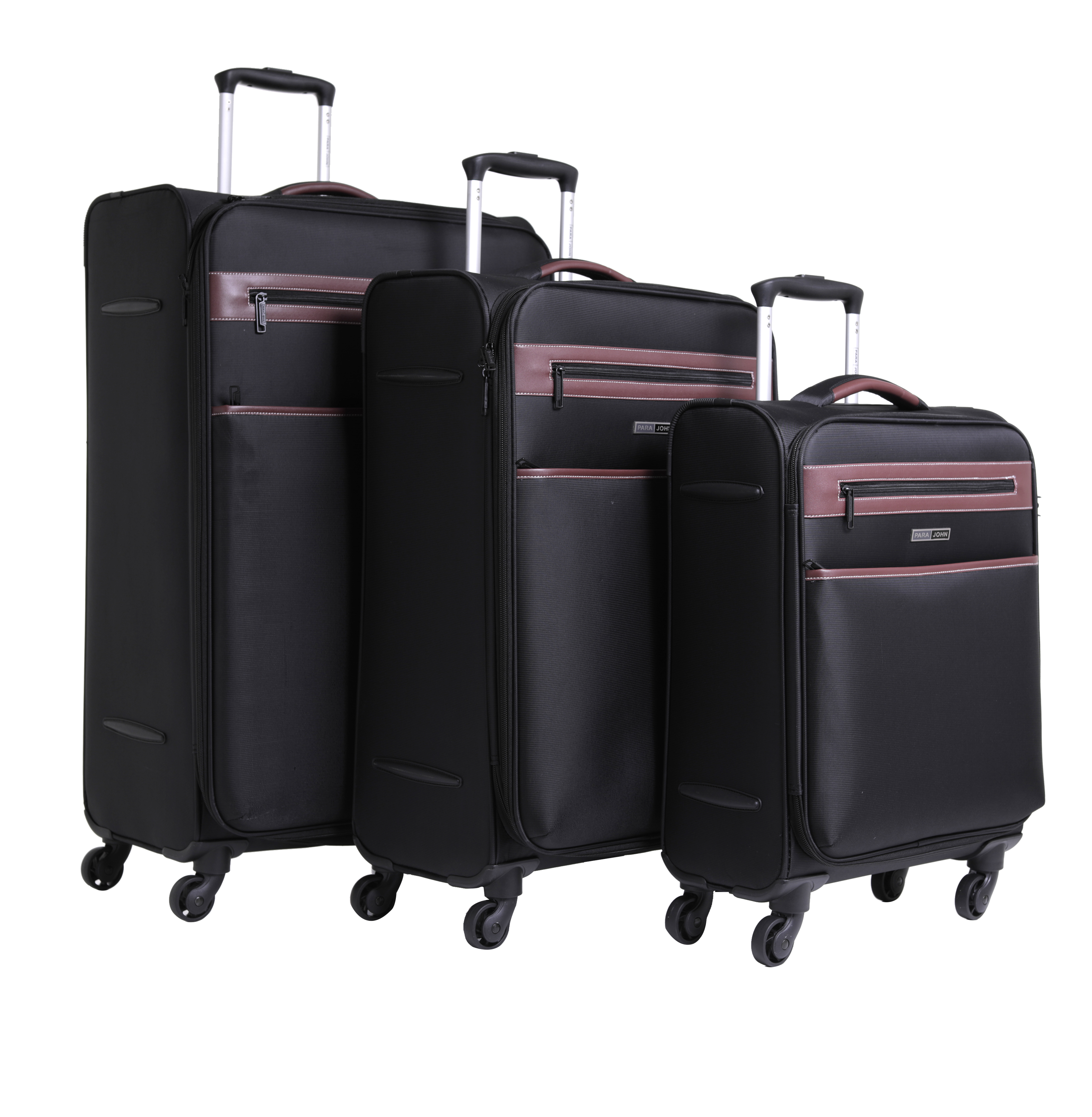 Parajohn Travel Luggage Suitcase Set of 3 -  Trolley Bag, Carry On Hand Cabin Luggage Bag - Lightweight Travel Bags with 360 Durable 4 Spinner Wheels - Hard Shell Luggage Spinner (20'', 24'', 28'')Bla