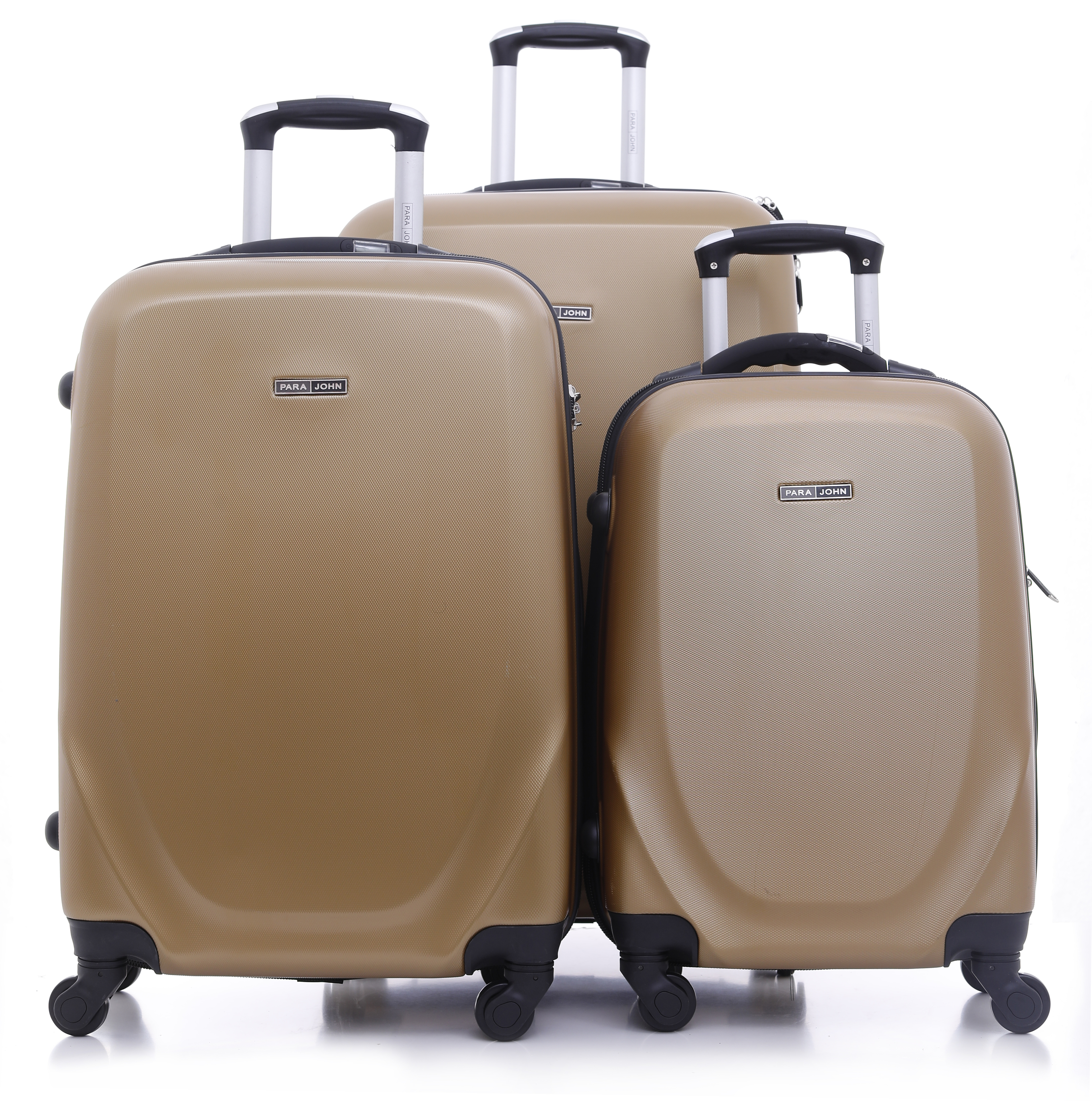 Parajohn 3 Pcs Travel Luggage Suitcase - Trolley Bag, Carry On Hand Cabin Luggage Bag - Lightweight Travel Bags, 360 4 Spinner Wheels - ABS Hard Shell Luggage (20'' 24'' 28'') - 2 Years Warranty GOLD