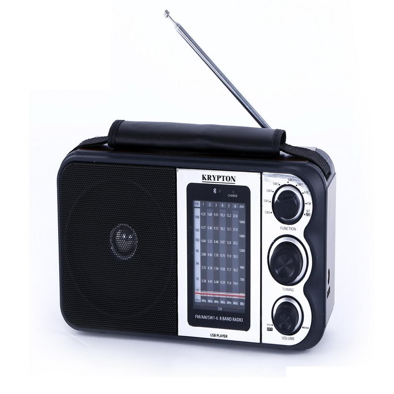 900mAh Rechargeable Radio | BT/USB/SD/BT | Excellent Sound Quality | Lightweight Portable FM Radio | 8 Bands Radio | Stylish Retro Design