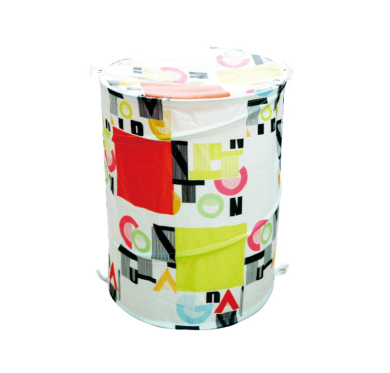 Royalford RF5173 Premium Pop-Up Laundry Hamper - Foldable Hamper with Carry Handles | Ultra Durable Laundry Basket (42 x 53) CM | Polyester Collapsible Laundry Bin | Storage Solution (Round)