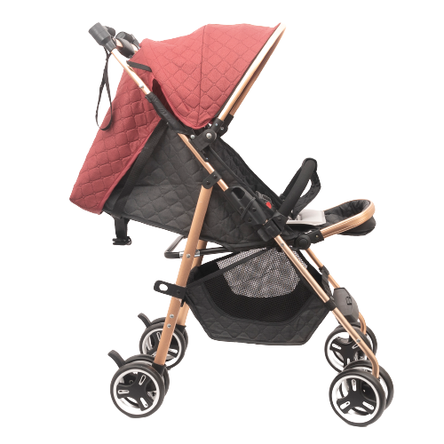 Baby Plus  Baby Stroller Adjustable And Reclining Backrest, Red - Pack Of 1 Bp9000-Red