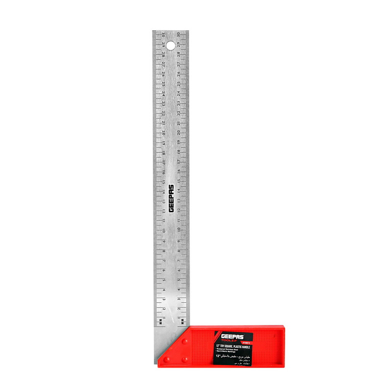 GT59073 Try Square with Metal Handle 6" - 90 Degree Angle Corner Ruler | Woodworking Square, Degree Double-Sided Angle Ruler Right Measuring Tool for Carpenters Engineer