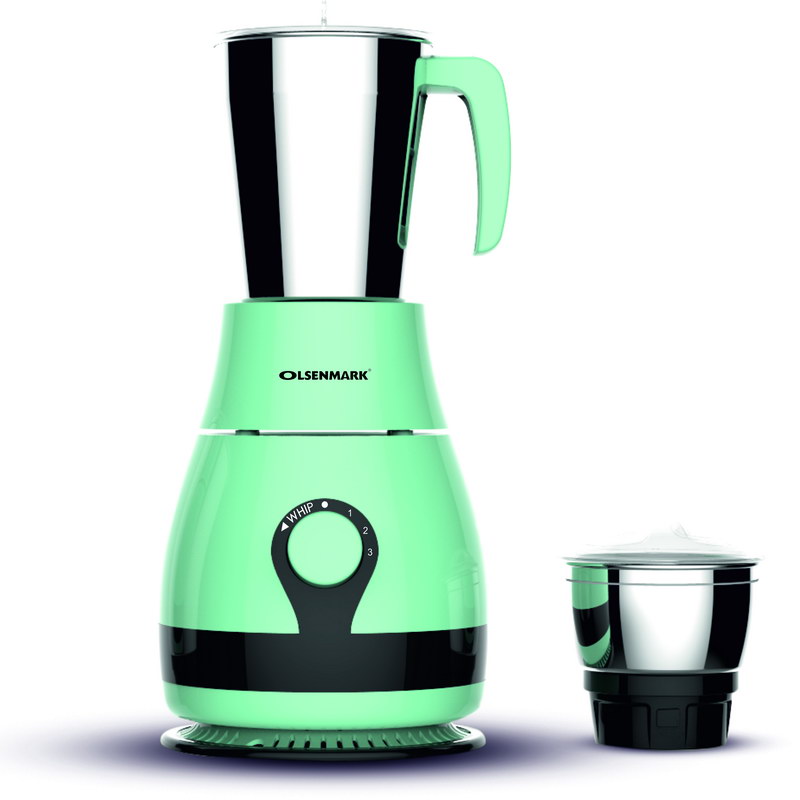 600W 2-in-1 Mixer Grinder - Multifunctional Grinder with Stainless Steel Jars & Blades - 3 Speed with Whip, Safety Twist Lock - Perfect for Dry & Wet Fine Grinding Mixing