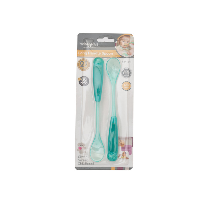 Baby plus Long Handle Spoon 4 month,BPA Free,2pc pack
