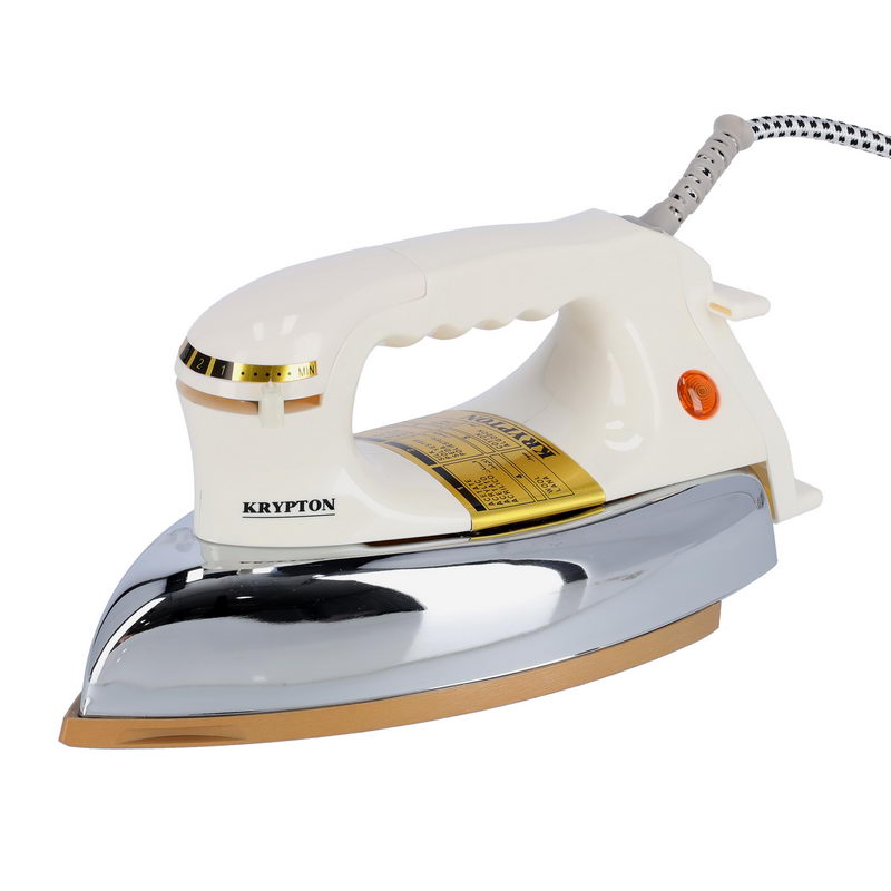 Krypton KNDI5216 Heavy Weight Dry Iron - Automatic Dry Iron, 60 Microns Teflon Plated, Durable Heavy Weight Iron Box| Auto Shut Off, Temperature Setting Dial, Overheat Protection | 5 Years Warranty