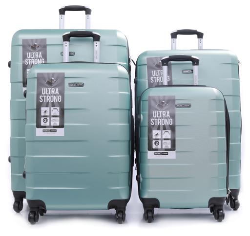 Parajohn PJTR4025 4 Pcs Zin Trolley Luggage Set, Green