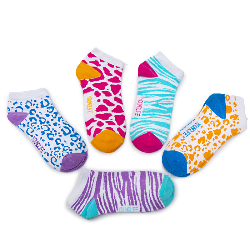 Younglife 5Pair Non-skid Ankle Socks Assorted colour Free Size For Ladies