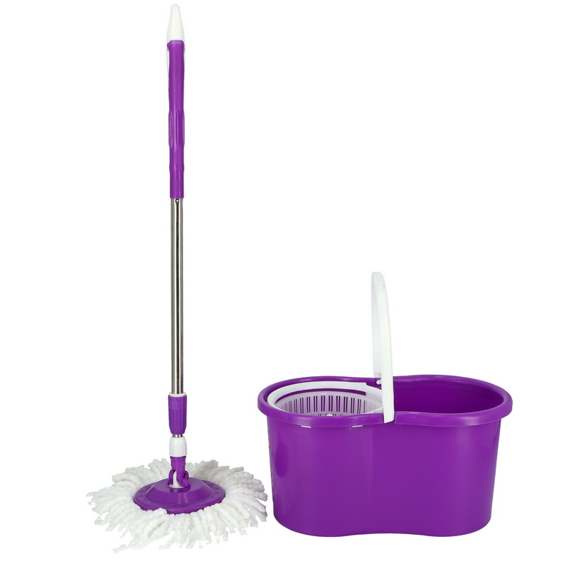 Azolla Spin Easy Mop and Bucket Set | 360 Degree Spinning Mop Bucket Home Cleaner| Extended Easy Press Stainless Steel Handle and Easy Wring Dryer Basket for Home Kitchen Floor Cleaning