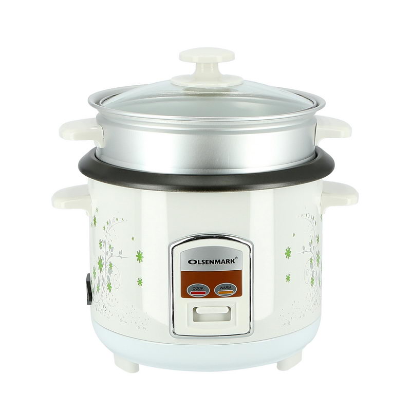 Rice Cooker, 1.0L | 3 In 1 - Steamer - Keep Warm Function - Non-Stick Coating Inner Pot, Easy Cleaning - Aluminium Steamer for Healthy Steaming - Tempered Glass Lid