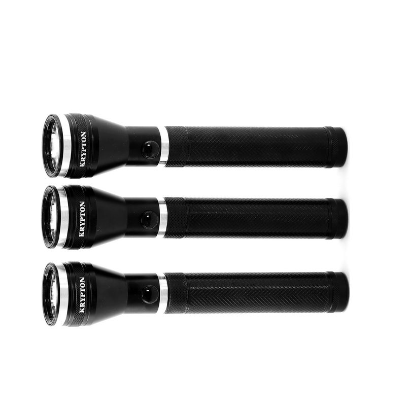 1500mAh Rechargeable Flash Light Combo Set of 3 - High Power Flashlight Super Bright CREE LED Torch Light - Powerful Torch for Camping Hiking Trekking Outdoor - Set of 3