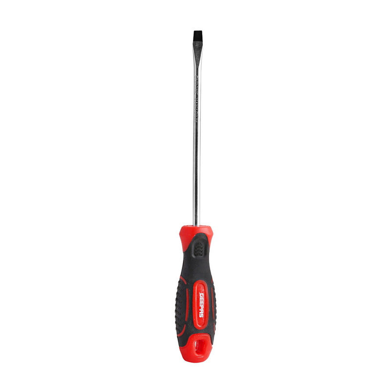 Precision Screwdriver - Slotted Screwdriver with Soft Grip Rubber Insulated Ergonomic Handle - CR-V Build, Magnetic Tip and Hanging Hole for Easy Carry - Bicolored Red/Black - (SL 6.5x300mm)