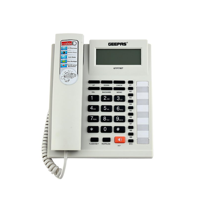 16 Digits LCD Display Caller Id Telephone - Recording 15 Out & 50 Incoming Calls with Auto Redial | Hands-Free Calling, 16 Ringtone & Local Area Code Setting | 2 Years Warranty