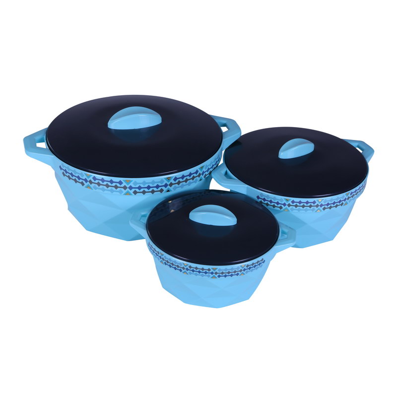 Royalford RF8543 3 Pcs Diamond Casserole | Hot Pot Set | |Serving Dishes with Lids | Hot Food Storage Containers & Warmers | Storage Saver for Everyday Use | 2700ml, 1500 ml & 850ml