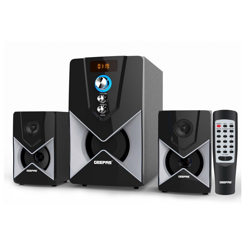 2.1 Channel Multimedia Speaker - 20000W PMPO, Powerful Woofer | USB, Bluetooth & Multiple Device, Ideal for Pc, Play Station, Tv, Smartphone, Tablet, Music Player | 1 Year Warranty