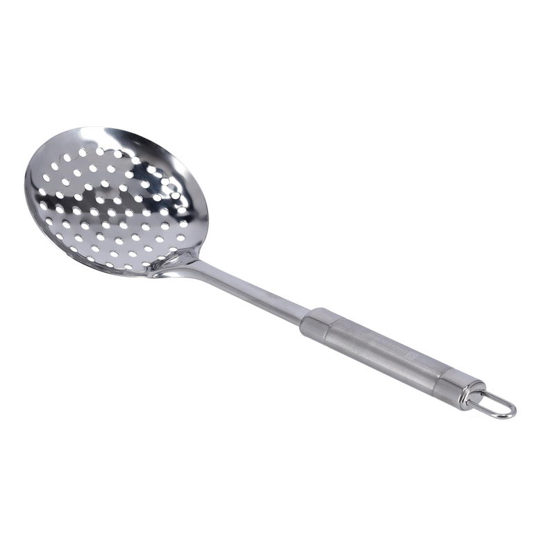 Royalford RF9851 Stainless Steel Skimmer (34x11.3cm)- Slotted Skimmer Spoon with Stainless Steel Handle for Kitchen Frying Food, Pasta, Spaghetti, Noodle, Fries - Hot Pot Net Drainer/Strainer Ladle St