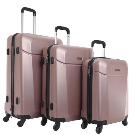 Parajohn PJTR3021 Hardside 3 Pcs Trolley Luggage Set, Rosegold