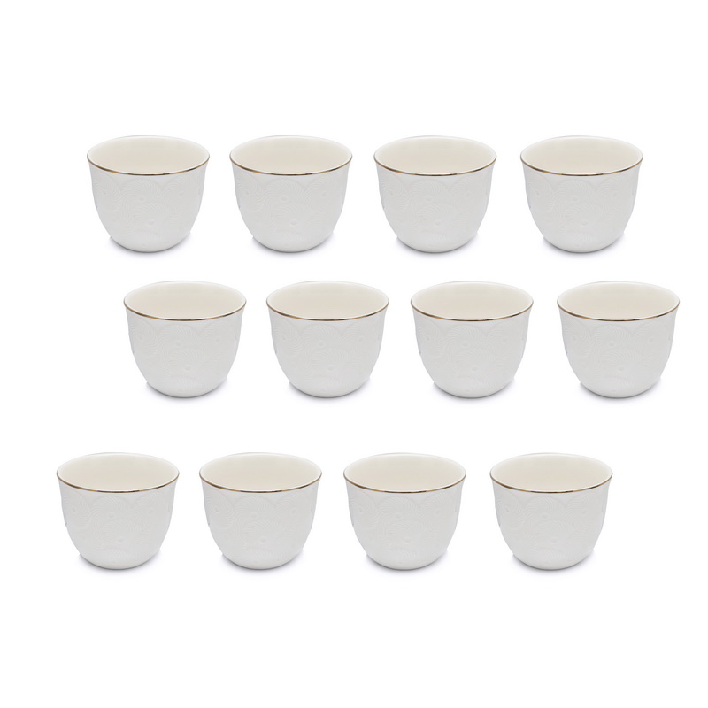 12Pc Bone Chna Gld Silvr LineCawaCup - Scratch-Resistance - Sturdy & Creative Design - Premium Quality Material - Hot & Cold Drinks