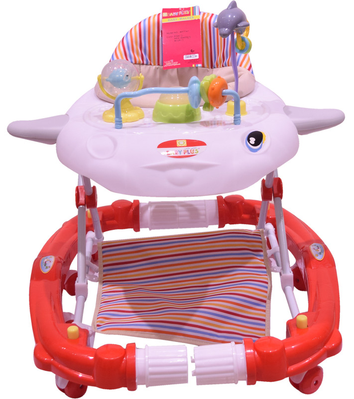 Baby Plus Bp7747 Red & Wht Baby Walker Cum Rocker Fish