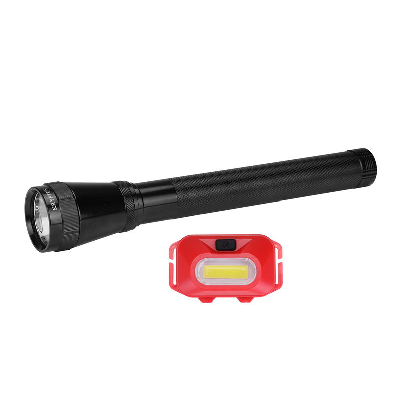 Rechargeable Waterproof LED Flashlight - High Power Flashlight Super Bright CREE LED Torch Light - Built-in 1900mAh Battery - Powerful Torch for Camping Hiking Trekking Outdoor | 2 in 1