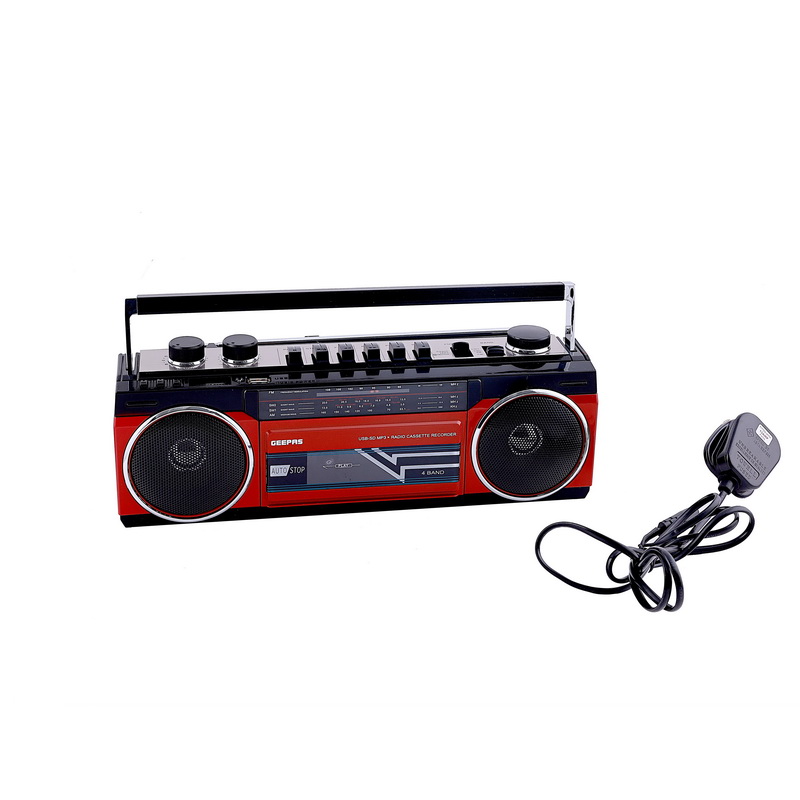 Radio Casset Recorder - Portable Speakers with USB, SD Slots, MP3 & BT | Cassette Player, Microphone with Recording Function | Auto stop Function | 2 Years Warranty