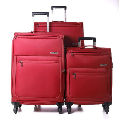 Parajohn PJTR3116 Polyester Soft Trolley Luggage Set, Red