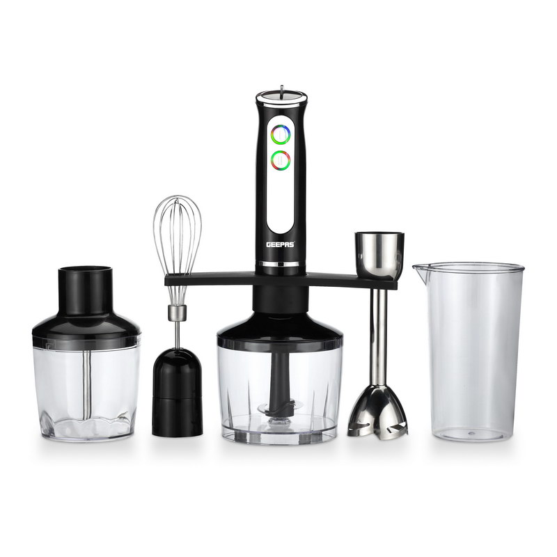 5-in-1 Hand Blender - Portable Led Indicators |Chopper / Food Processor | Whisk |2 Speeds with 8 Variable Speeds, Stainless Steel Blade | Perfect Smoothies and Grinding Coffee| 2 Years Warranty