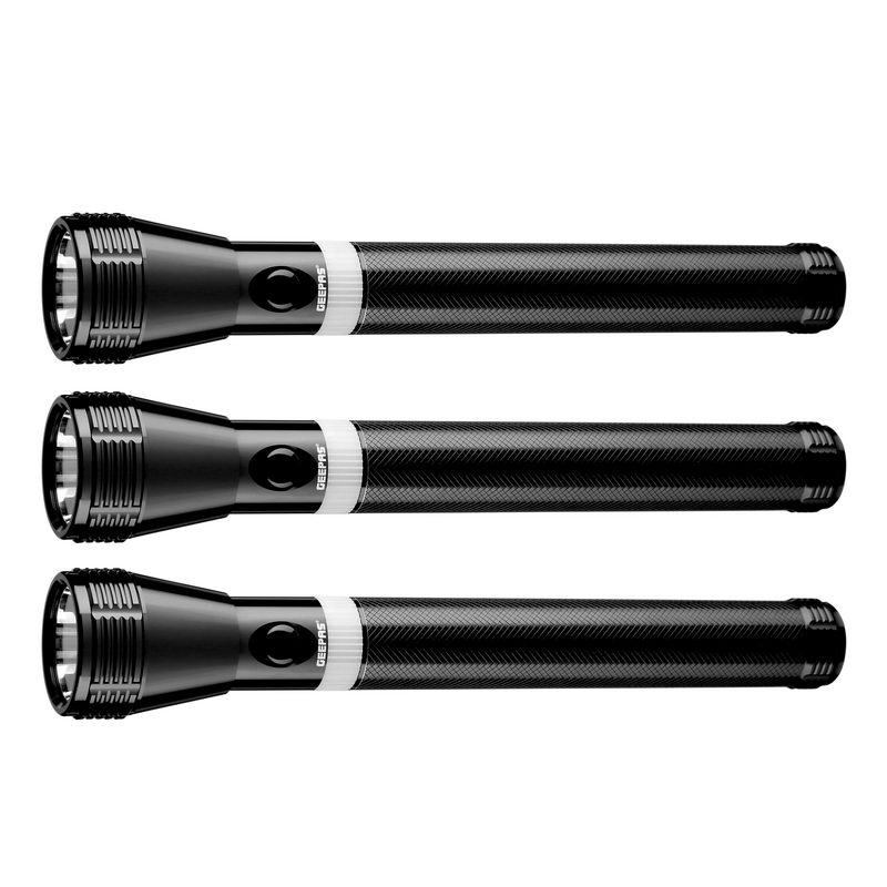 Rechargeable LED Flashlight, 3 In 1 Family Pack 253MM - Hyper Bright White 2000 Meters Range Portable Torch High Beam LED Flashlight| Water Proof Pocket Flashlight with Charger, battery