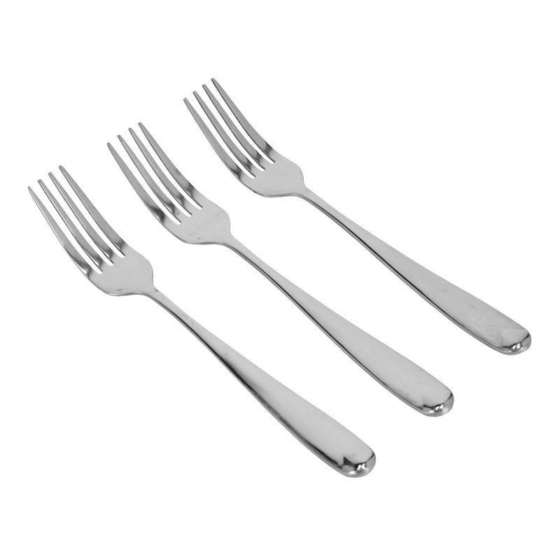 RF4187 FK Table Fork, 3Pcs - Stainless Steel Material - Prefect Size fits in Hand Comfortably - Mirror Finish - Round Handle - Can be Used in Home, Offices, Restaurants and Cafes