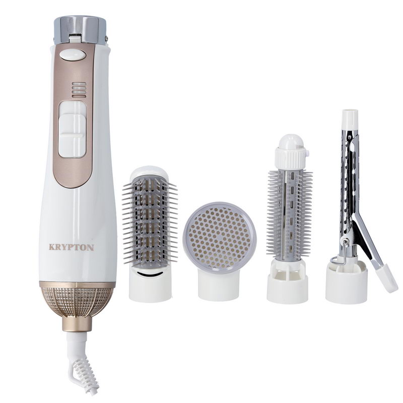 800W 5 In 1 Hair Styler Brush Hair Curler Wand Rolls Hair Straightener Styler- 3 Heat Setting with Safety Cut Off