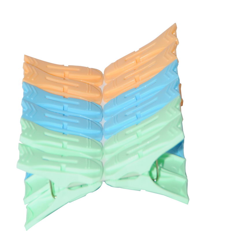 Royalford RF5281 Multi-Purpose 12 Pieces Cloth Clip- Hanger Clips, Slim-line Plastic Finger Clips Clothes Pants Hanger Clips | Multi Colour | Ideal for Hanging Clothes