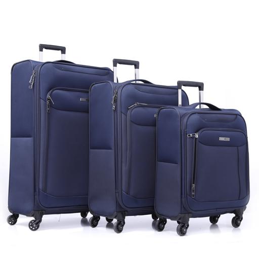 Parajohn PJTR3117 Polyester Soft Trolley Luggage Set, Navy