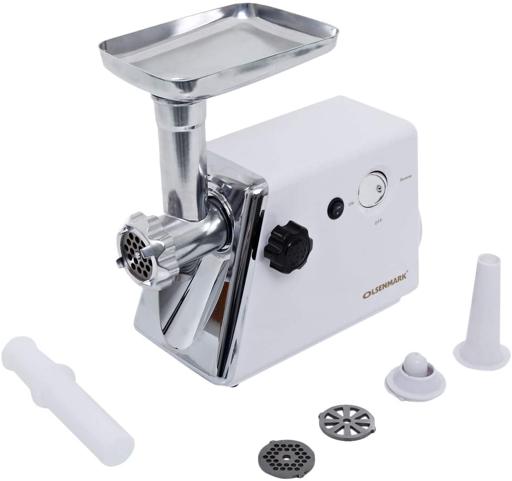 Meat Grinder, 1200W- 3 Mincing Plates - Powerful Motor - Stainless Steel Knife - Rubber Feet - Overload Protection