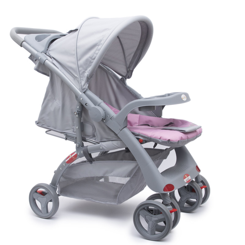 Baby Plus Lightweight Baby Stroller Pink Grey