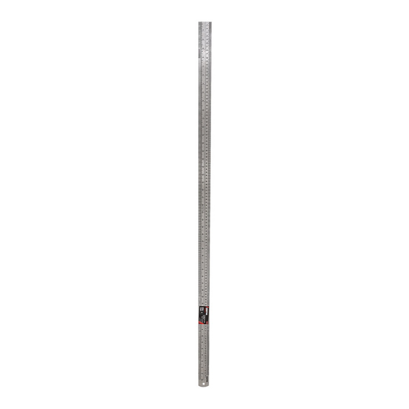 Stainless Steel Ruler 48" - 120 cm Precision Metal Ruler for Accurate Easy to Read Measurements for Office Engineering Drawings with Conversion Tables - Hanging Hole for Storage