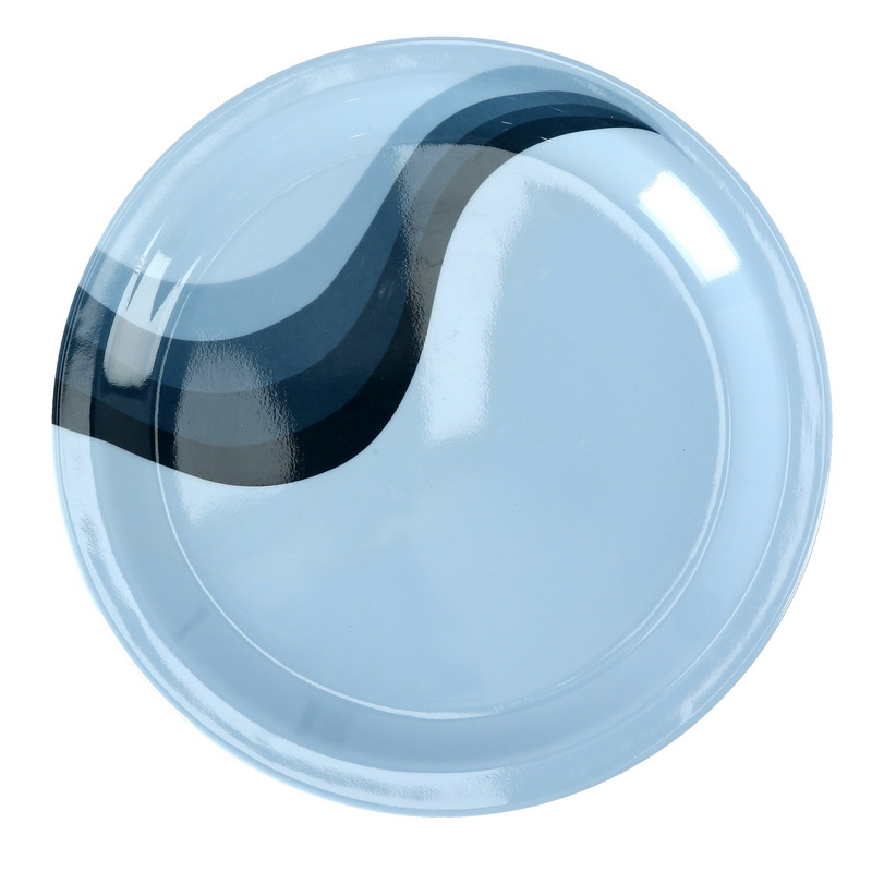 11" Melamine Ware Super Rays Flat Plate - Pasta Plates | plate with playful Classic decoration, dishwasher safe | Ideal for Soup, Desserts, Ice Cream & More (Blue)