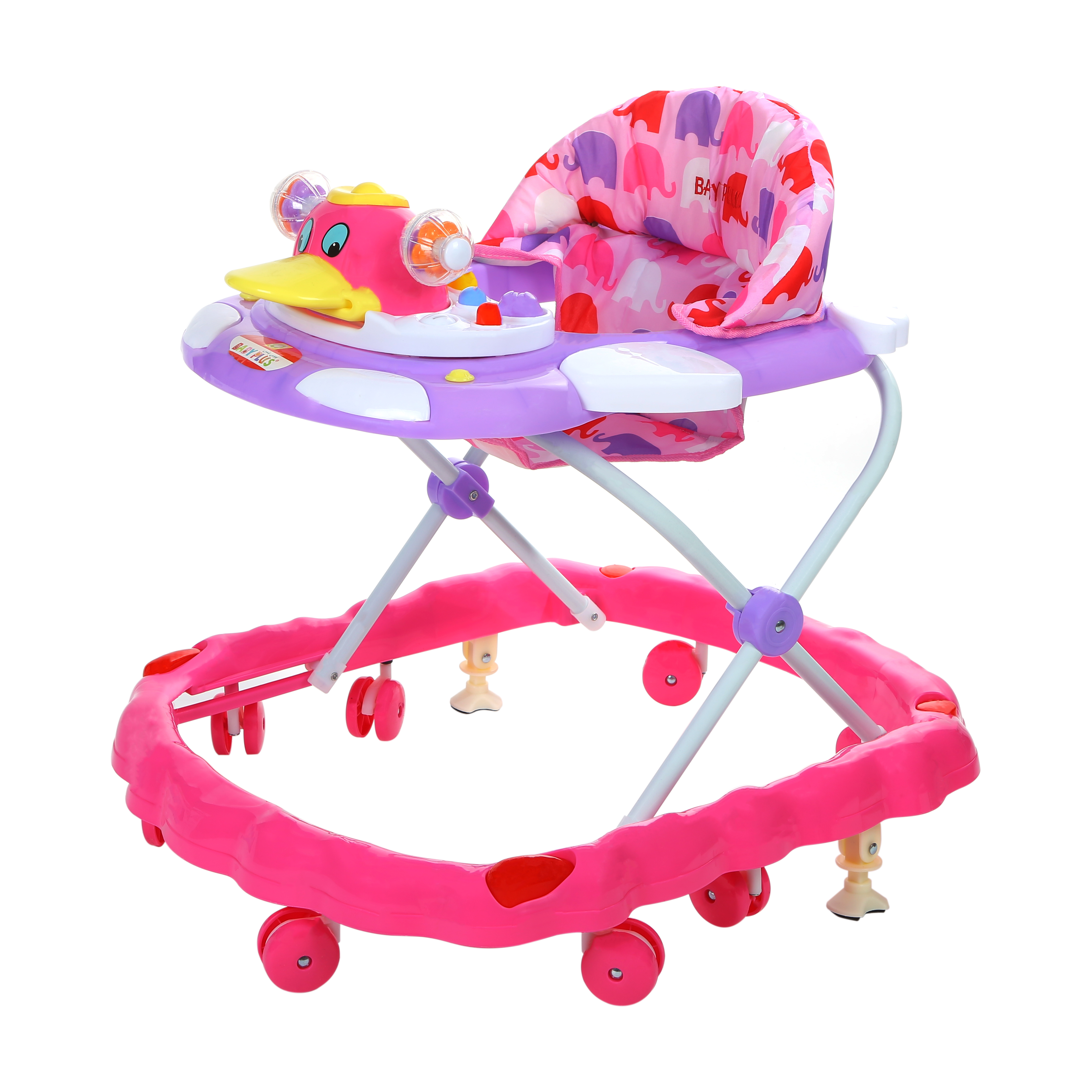 Baby Plus 8Wheel Baby Walker Purple Pink