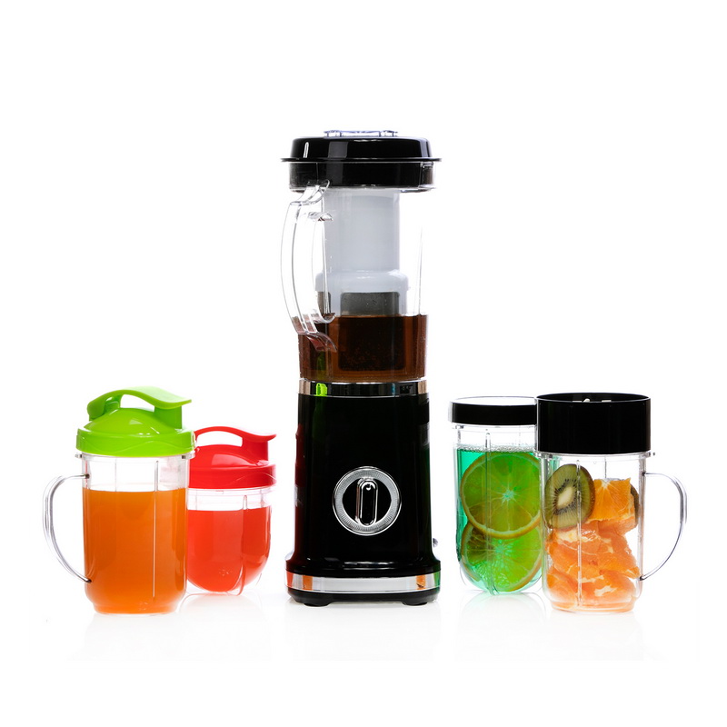 Geepas GSB44018UK 380W Smoothie Maker - 4 in 1 Blender Machine with 2 Travel Sport Mugs, 2 Cups & 1 Jug BPA-Free Ideal Blenders for Smoothies and Shakes | Ice Crusher Grinder Juicer Pusher | 2 Year Wa