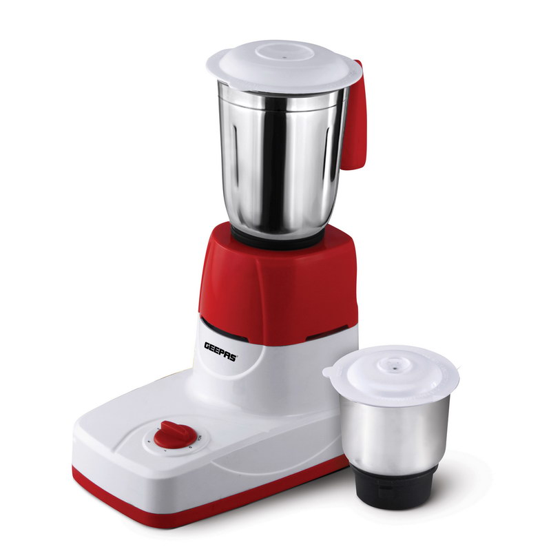 Geepas GSB5456 550W 2-in-1 Mixer Grinder - Multi-functional Grinder with Stainless Steel Jars & Blades - 3 Speed, Safety Twist Lock - Perfect for Dry & Wet Fine Grinding Mixing Juicing - 2 Year Warran