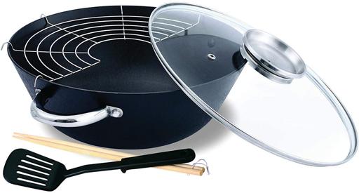 32 CM 4 in 1 Cast Iron Wokpan