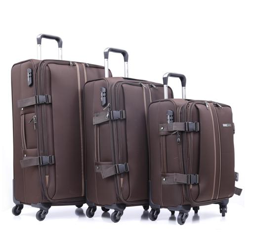 Parajohn PJTR3040 3 Pcs Trolley Luggage Set, Coffee