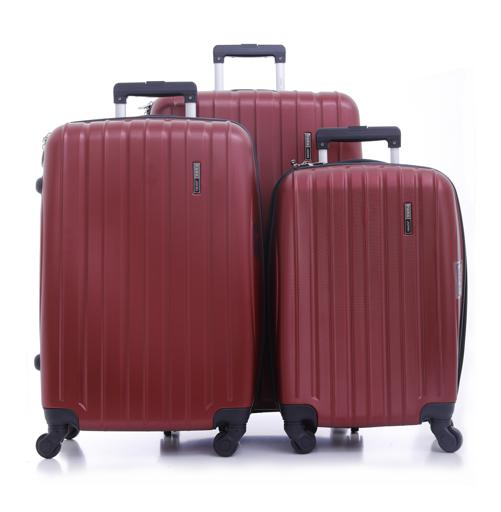 Parajohn PJTR3018 Pabloz 3 Pcs Trolley Luggage Set, Burgundy