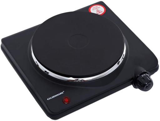 Single Burner Electric Hot Plate for Flexible Precise Table Top Cooking - Cast Iron Heating Plate - Portable Electric Hob with Temperature Control - Home, Camping & Caravan Cooking