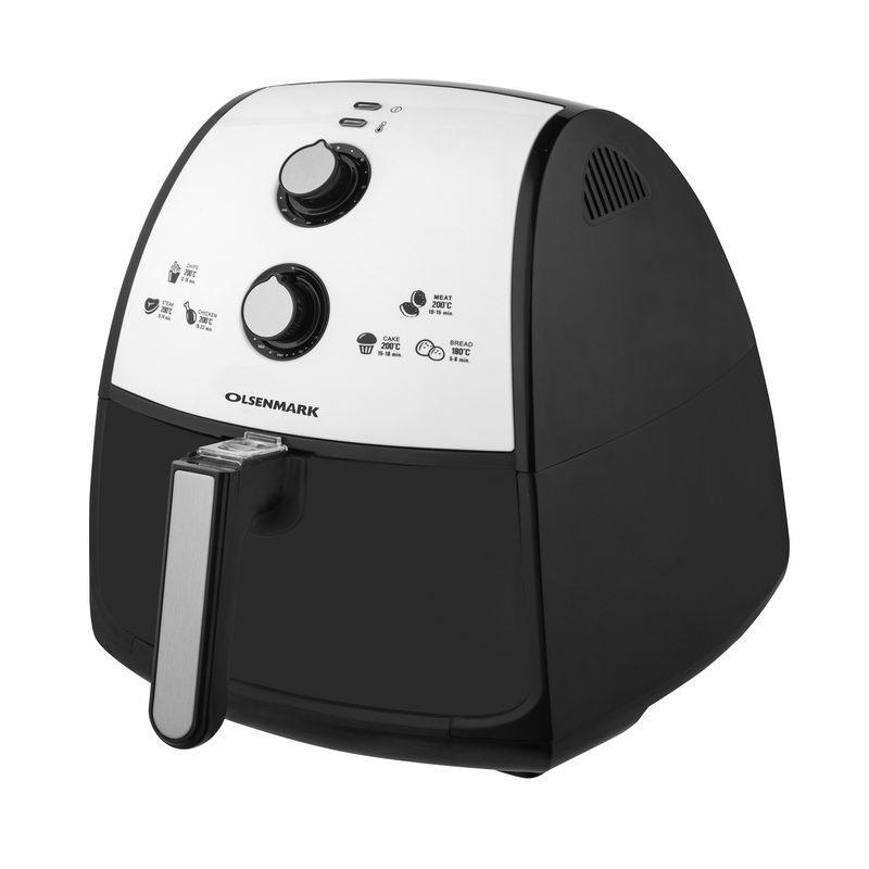 Air Fryer with Rapid Air Circulation System - 80-200 C Adjustable Temperature Control for Healthy Oil Free or Low Fat Cooking - 60 Minute Manual Timer, Overheat Protection