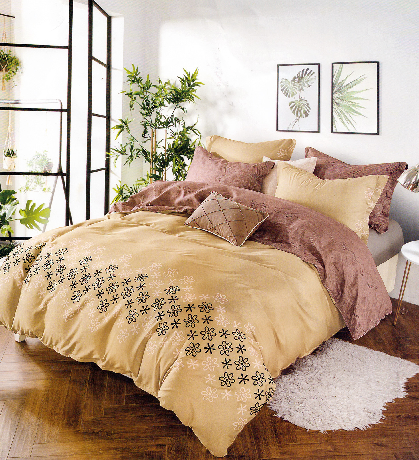 8 Comforter Set, 6 Pc - Flat Sheet, Comforter, 2 Pillow cases and 2 Cushion Set for Bedroom - Super Soft Fluffy Warm Comforter Set - Polyster Blanket, Throws for Sofa Fluffy Blanket Bed