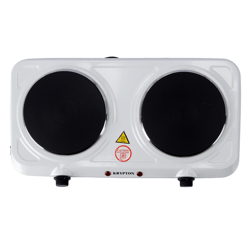 2000W Double Burner Hot Plate for Flexible Precise Table Top Cooking - Cast Iron Heating Plate - Portable Electric Hob with Temperature Control for Home, Camping & Caravan Cooking