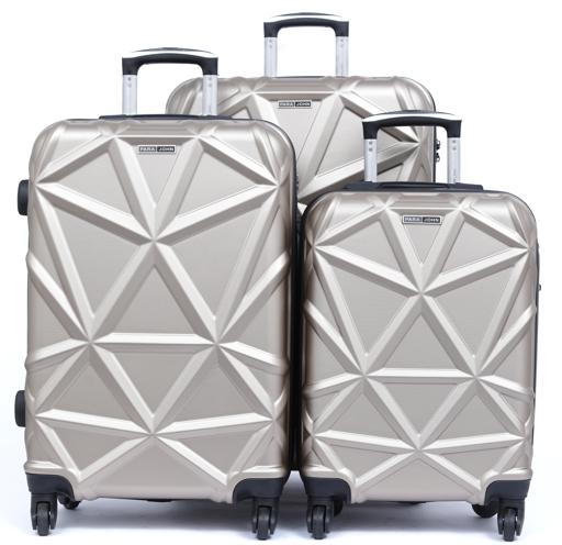 Parajohn PJTR3126 MATRIX 3 Pcs Trolley Luggage Set, Champagne