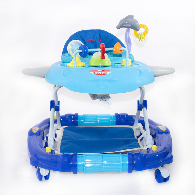 Baby Plus Bp7747 Blue Baby Walker Cum Rocker Fish