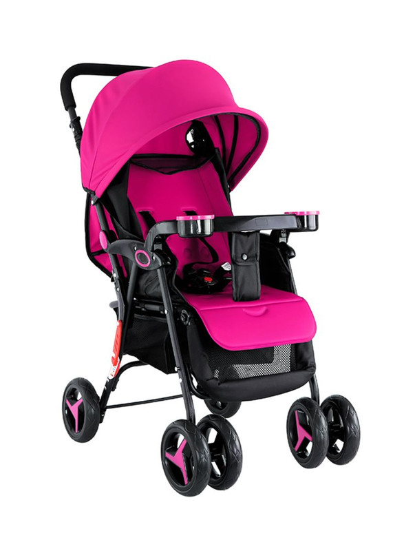 Baby Plus Bp8456 Fuchsia Stroller Cum Pram, 0-36 M