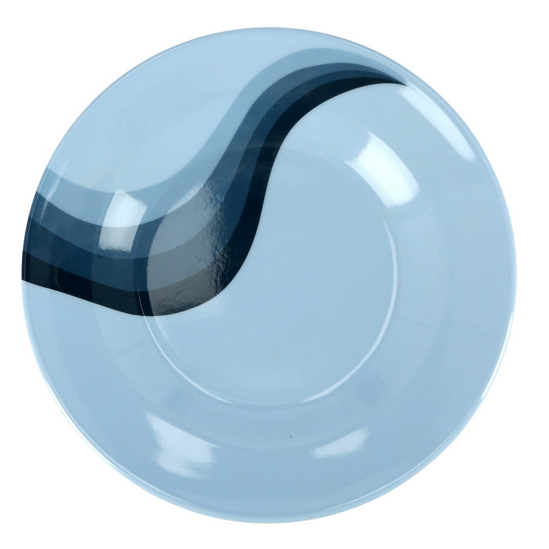 10" Melamine Ware Super Rays Flat Plate - Pasta Plates | plate with playful Classic decoration, dishwasher safe | Ideal for Soup, Deserts, Ice Cream & More (Blue)